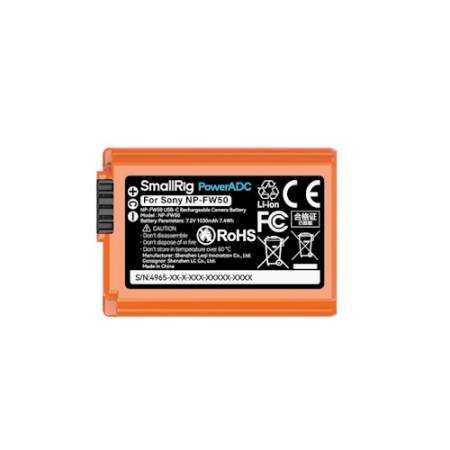 SmallRig 4965 - zamiennik akumulatora NP-FW50, USB-C, 1030mAh, pomarańczowy_2